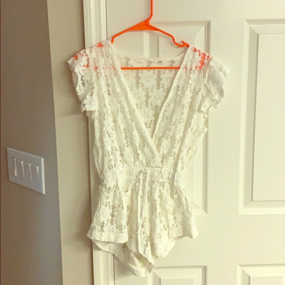 White Lacey/Flower Swim Cover up!